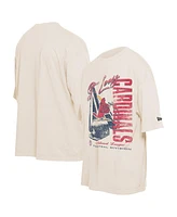 New Era Men's Cream St. Louis Cardinals Cooperstown Collection Oversized Throwback Distressed T-Shirt