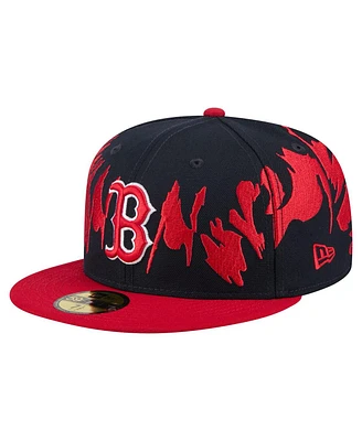 New Era Men's Navy/Red Boston Red Sox Retro Pattern 59FIFTY Fitted Hat