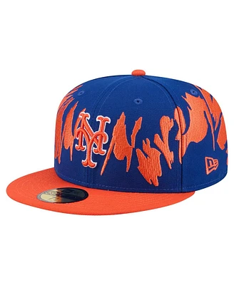 New Era Men's Royal/Orange York Mets Retro Pattern 59FIFTY Fitted Hat