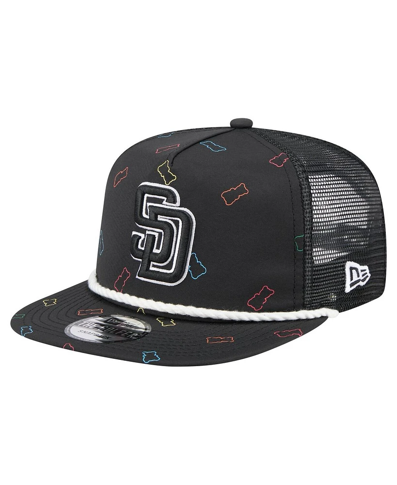 New Era Men's Black San Diego Padres Gummy Golfer Trucker Adjustable Hat