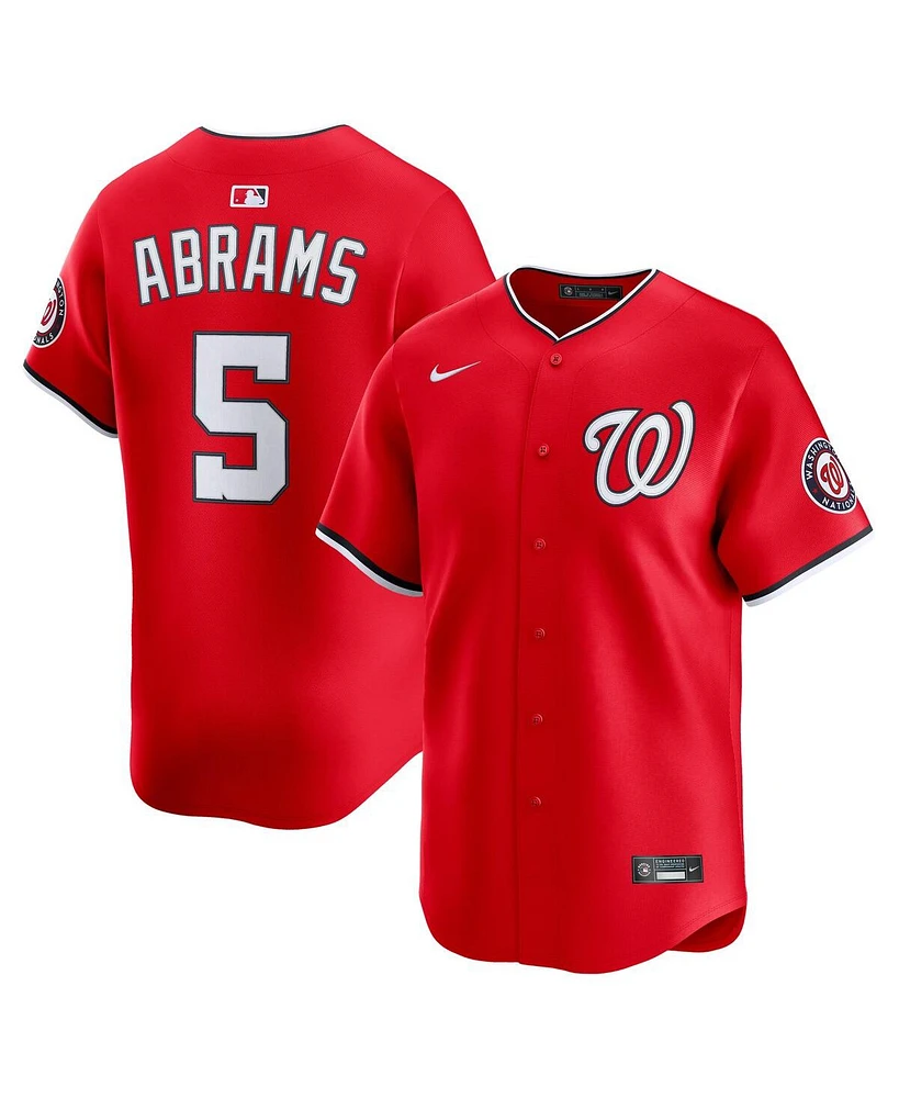 Nike Men's Cj Abrams Red Washington Nationals 2nd Alternate Limited Player Jersey