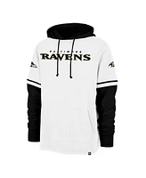 '47 Brand Men's White Baltimore Ravens Trifecta Shortstop Pullover Hoodie
