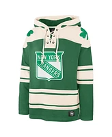 '47 Brand Men's Artemi Panarin Kelly Green New York Rangers St. Patrick's Day Player Name Number Lacer Pullover Hoodie