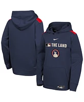 Nike Big Boys and Girls Navy Cleveland Guardians City Connect Authentic Collection Performance Pullover Hoodie