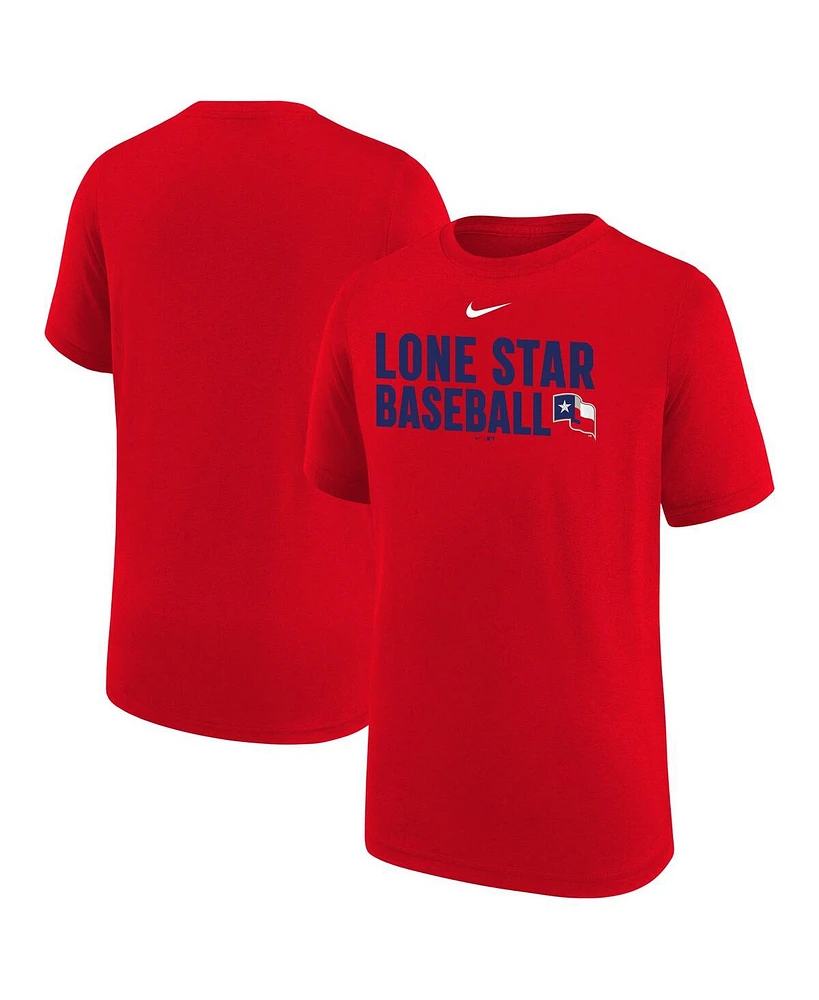 Nike Big Boys and Girls Red Texas Rangers Local Legend T-Shirt