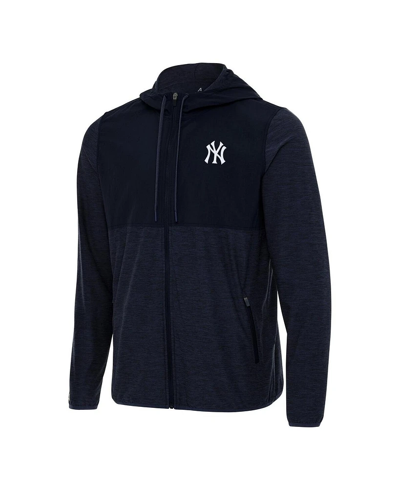 Antigua Men's Navy New York Yankees Sway Full-Zip Hoodie Jacket