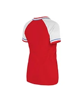 New Era Women's Red Texas Rangers Gameday Raglan V-Neck T-Shirt