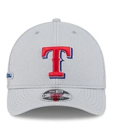 New Era Men's Gray Texas Rangers 2025 Mlb Clubhouse 9FORTY M-Crown Adjustable Hat