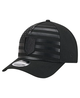 New Era Men's Black Vegas Golden Knights Game Day Stealth Flag 9FORTY A-Frame Adjustable Hat