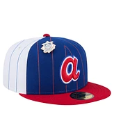 New Era Men's Blue Atlanta Braves Pinstripe 59FIFTY Fitted Hat