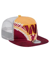 New Era Men's Gold/Burgundy Washington Commanders Throwback Dye Golfer Snapback Hat