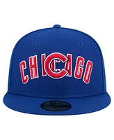New Era Men's Royal Chicago Cubs Overlap 59FIFTY Fitted Hat