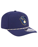 New Era Men's Navy Milwaukee Brewers Multi-Rope 9SEVENTY Stretch-Snap Hat