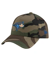 New Era Men's Camo Toronto Blue Jays Woodland Team Pop 9FORTY A-Frame Adjustable Hat