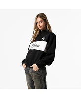 Mitchell & Ness Women's Black New York Yankees Quarter-Zip Pullover Top