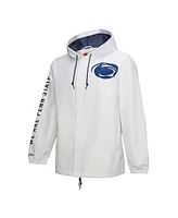 Mitchell & Ness Men's White Penn State Nittany Lions Coaches Full-Snap Hoodie Jacket