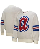 Mitchell & Ness Men's Cream Atlanta Braves Retro Pullover Sweater
