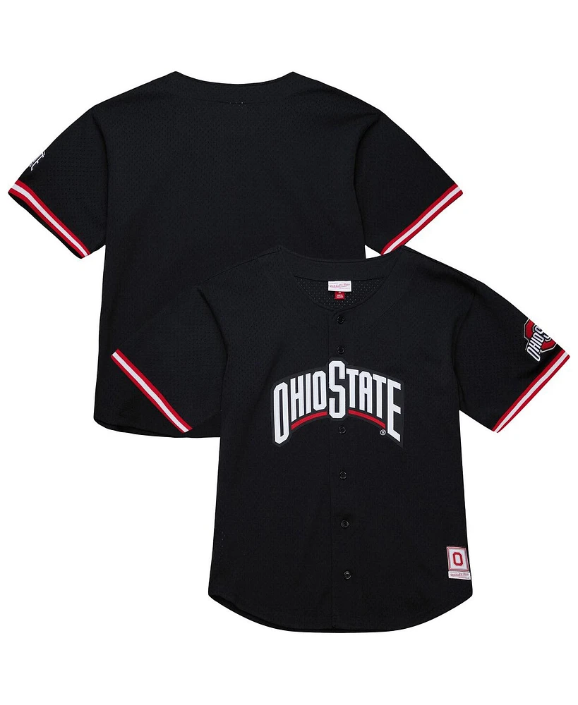 Mitchell & Ness Men's Black Ohio State Buckeyes On The Clock Full-Button Fashion Jersey