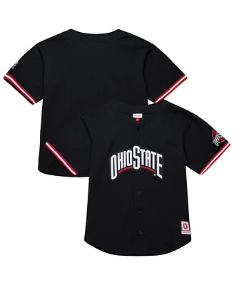Mitchell & Ness Men's Black Ohio State Buckeyes On The Clock Full-Button Fashion Jersey