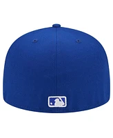 New Era Men's Royal Miami Marlins White Logo 59FIFTY Fitted Hat