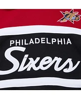 Mitchell & Ness Men's Black Philadelphia 76ers Big Tall Hardwood Classics Head Coach Pullover Hoodie
