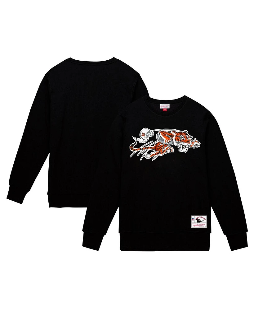 Mitchell & Ness Men's Black Cincinnati Bengals Basic Fleece Pullover Sweatshirt