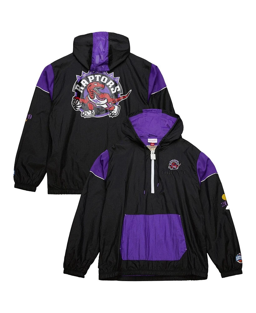 Mitchell & Ness Men's and Women's Black Toronto Raptors Hardwood Classics Team Og 3.0 Anorak Half-Zip Windbreaker Jacket