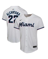 Nike Big Boys and Girls Sandy Alcantara White Miami Marlins Home Game Player Jersey
