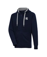 Antigua Men's Navy New York Yankees Metallic Victory Full-Zip Hoodie Jacket