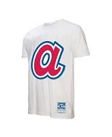 Mitchell & Ness Men's White Atlanta Braves Cooperstown Collection Logo T-Shirt