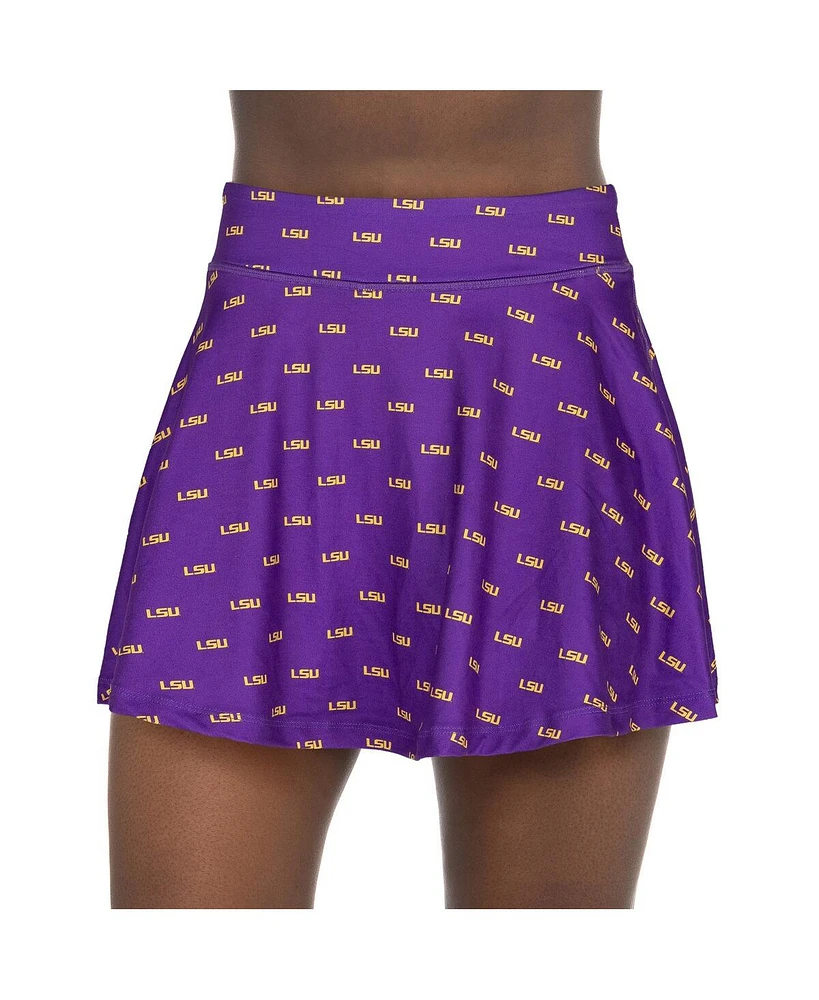 ZooZatz Women's Purple Lsu Tigers All-Over Print Flowy Skort