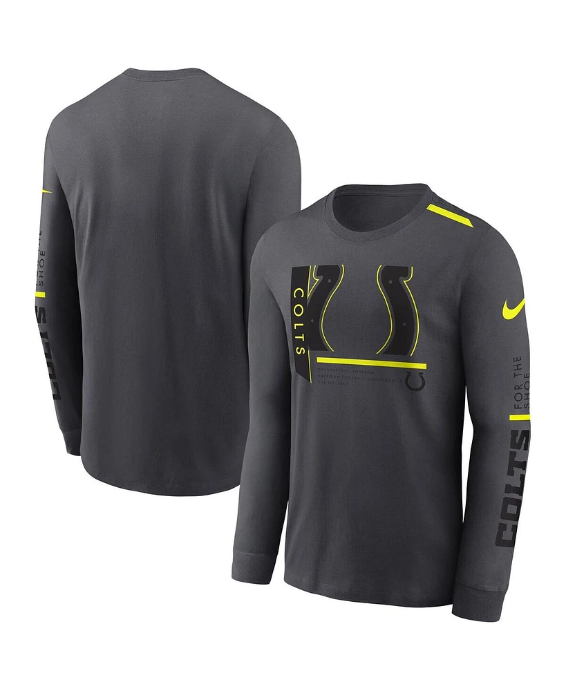 Nike Men's Anthracite Indianapolis Colts Volt Performance Long Sleeve T-Shirt