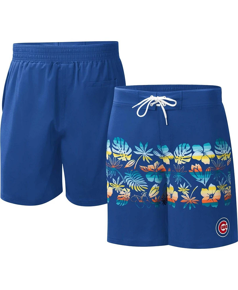 G-iii Sports by Carl Banks Men's Royal Chicago Cubs Breeze Volley Swim Shorts