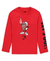 Nike 3BRAND by Russell Wilson Preschool 2-Piece Red/Black Let's Go Ballers Long Sleeve T-Shirt and Sweatpants Set