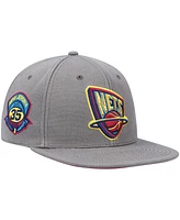 Mitchell & Ness Men's Charcoal New Jersey Nets Hardwood Classics 35 Years Carbon Cabernet Fitted Hat