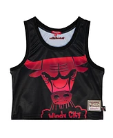 Mitchell & Ness Women's Black Chicago Bulls Hardwood Classics Big Face 4.0 Cropped Tank Top