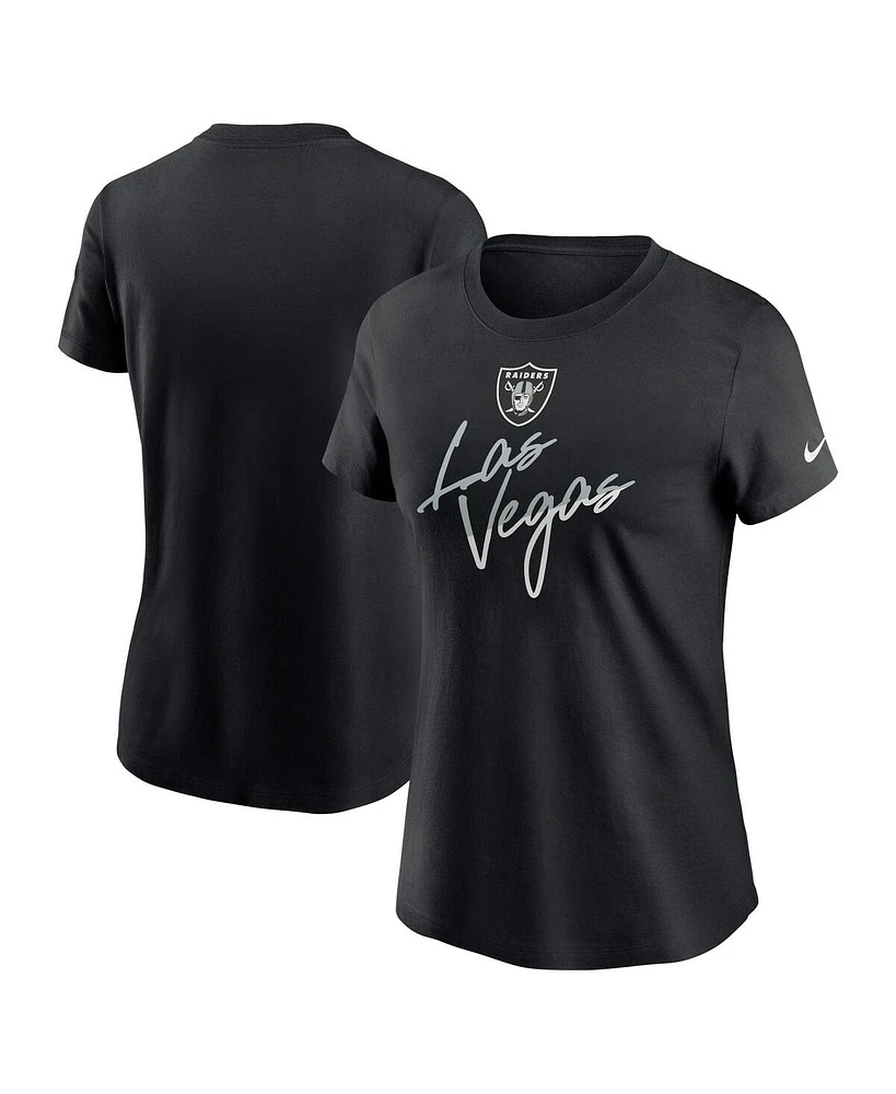 Nike Women's Black Las Vegas Raiders Team City Roll T-Shirt