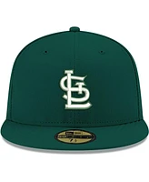 New Era Men's Green St. Louis Cardinals White Logo 59FIFTY Fitted Hat