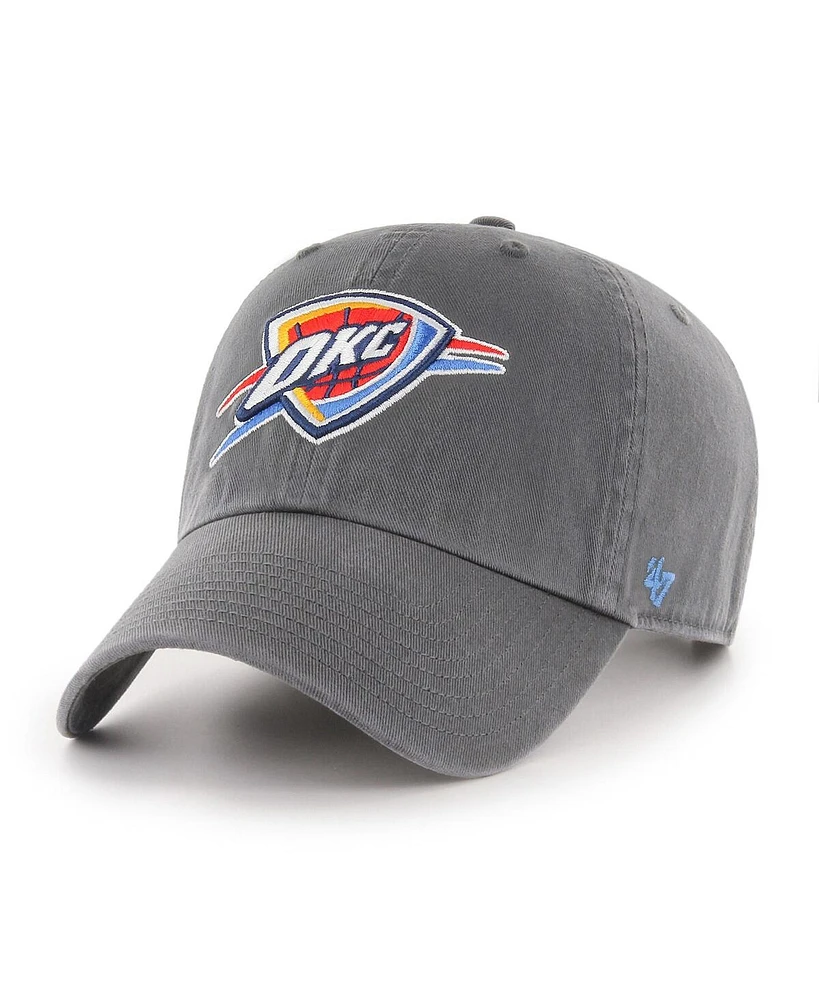 '47 Brand Men's Charcoal Oklahoma City Thunder Core Clean Up Adjustable Hat