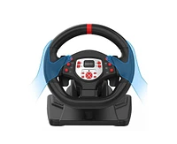 180° Racing Steering Wheel with Pedals – Adjustable Tilt & Height, Dual Motor Vibration for Pc, PS3, PS4, Switch, and Android