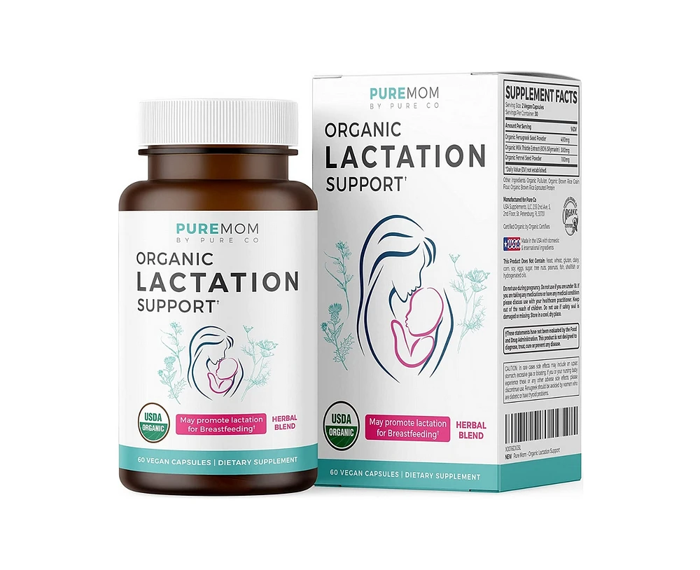 Pure Co Organic Breastfeeding Supplement Capsules, Pure Mom, 60ct