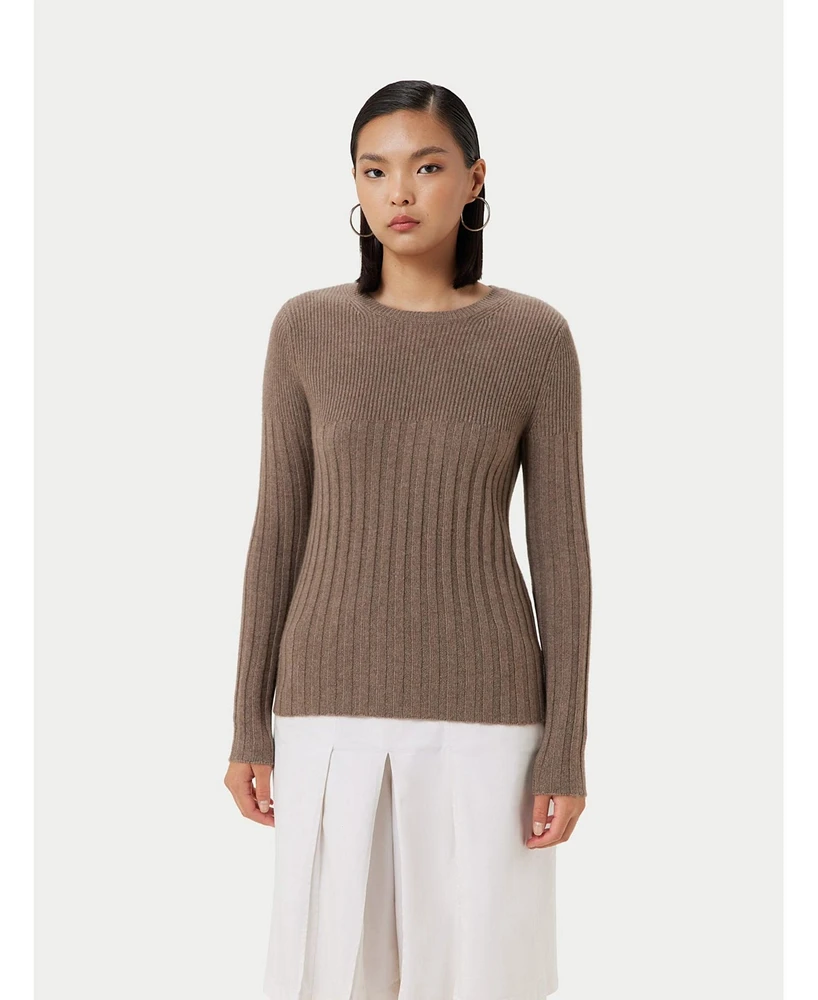 Gobi Cashmere Women's Rib-Knit Crew Neck Sweater