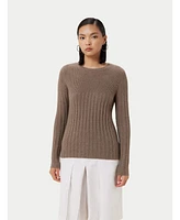 Gobi Cashmere Women's Rib-Knit Crew Neck Sweater