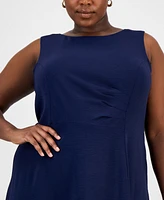 Connected Plus Sleeveless Boat-Neck Midi Dress