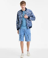 Sun + Stone Men's Floral Print Zip-Front Bomber Jacket, Exclusively at Macy's