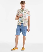 Sun + Stone Men's Duke Short Sleeve Floral Print Button-Front Shirt, Exclusively at Macy's