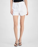 Guess Women's Linen High-Rise Tailored Shorts