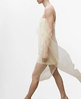 Mango Women's Short Chiffon Combined Dress