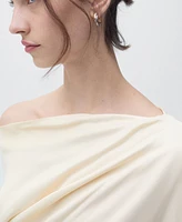 Mango Women's Draped Asymmetrical Midi Dress