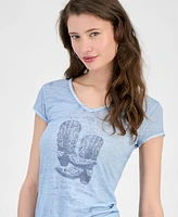 Guess Women's Short-Sleeve Bling Boots Tee